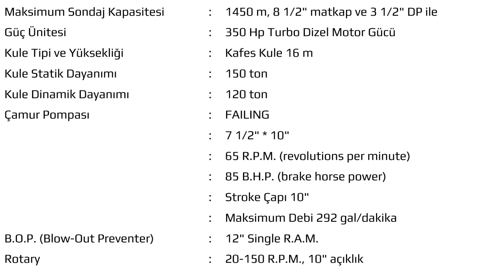 Makine DEMSU 1450 bilgi