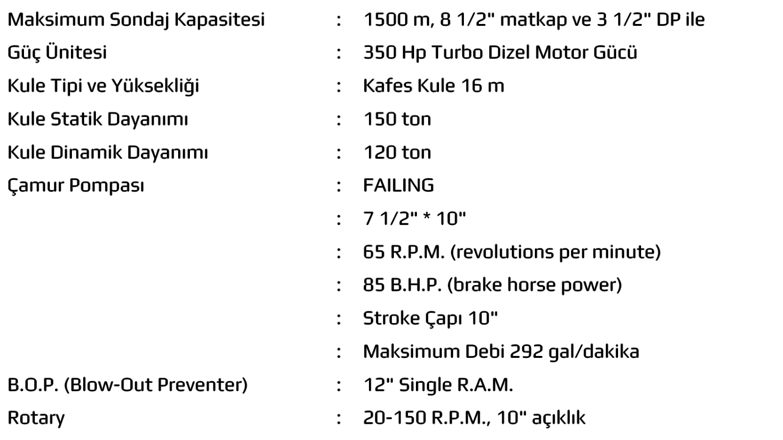 Makine DEMSU 1500 bilgi